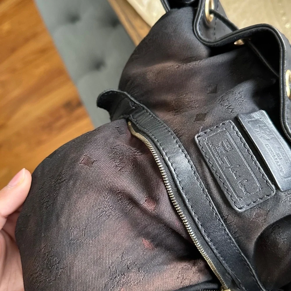 Vintage MCM Black Canvas/Leather Bucket Bag - Picture 15 of 16